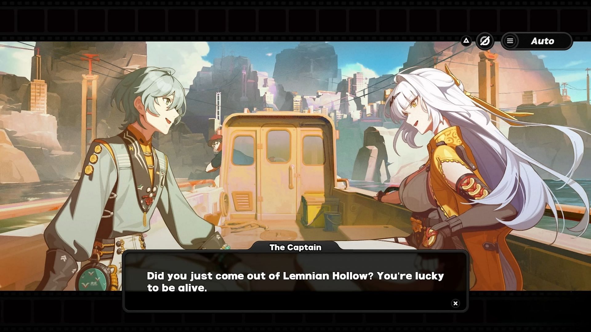 Yixuan and the Proxy arrive at Failume Heights in a local boat (Image via HoYoverse)